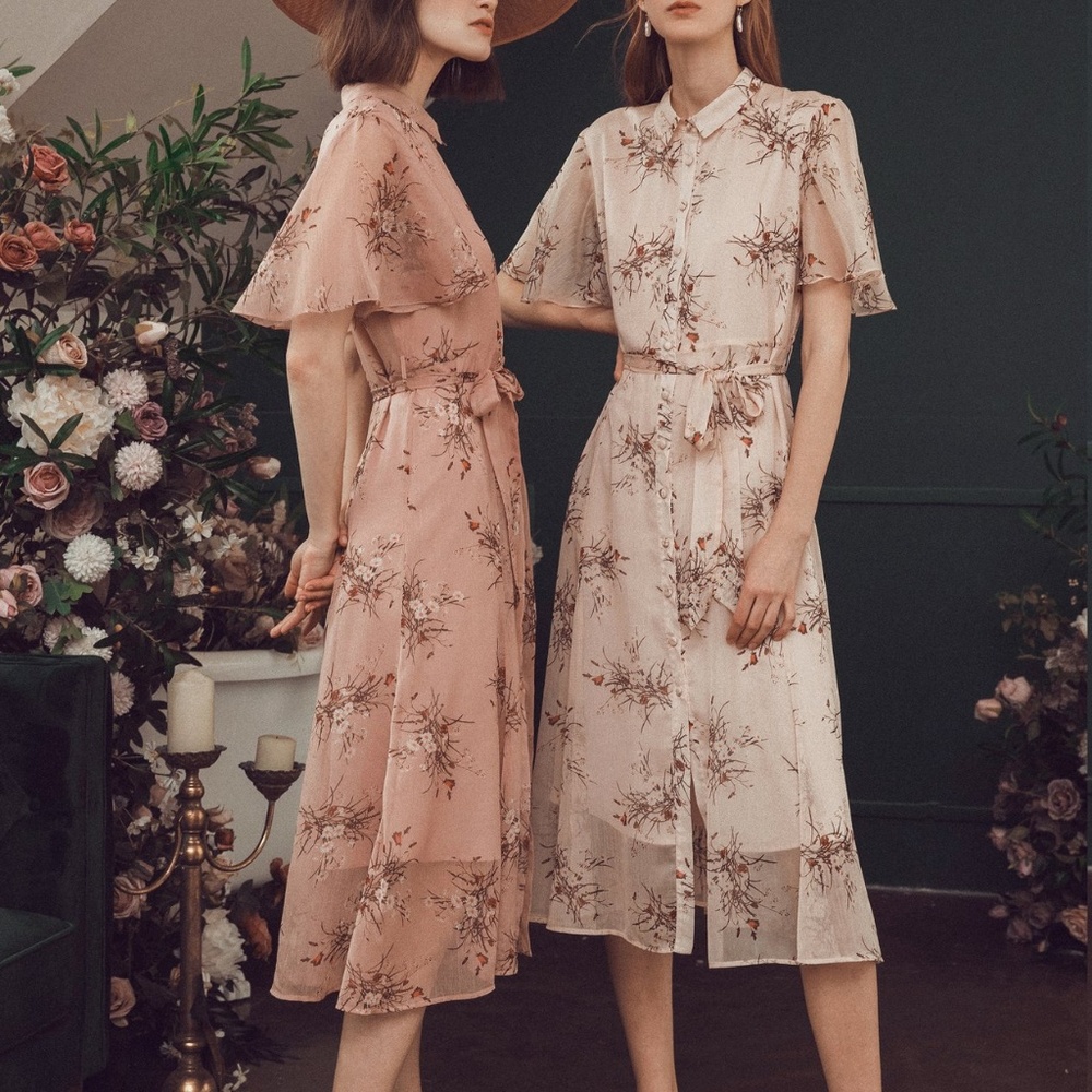 💐 Simple Retro Charlotte Chiffon Dress